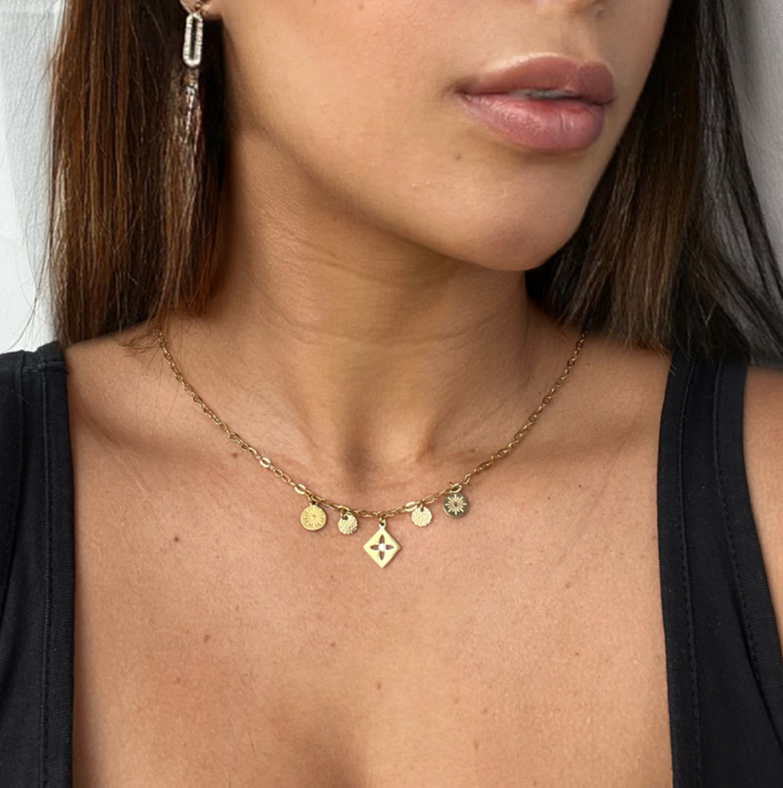 Collier en acier inoxydable doré