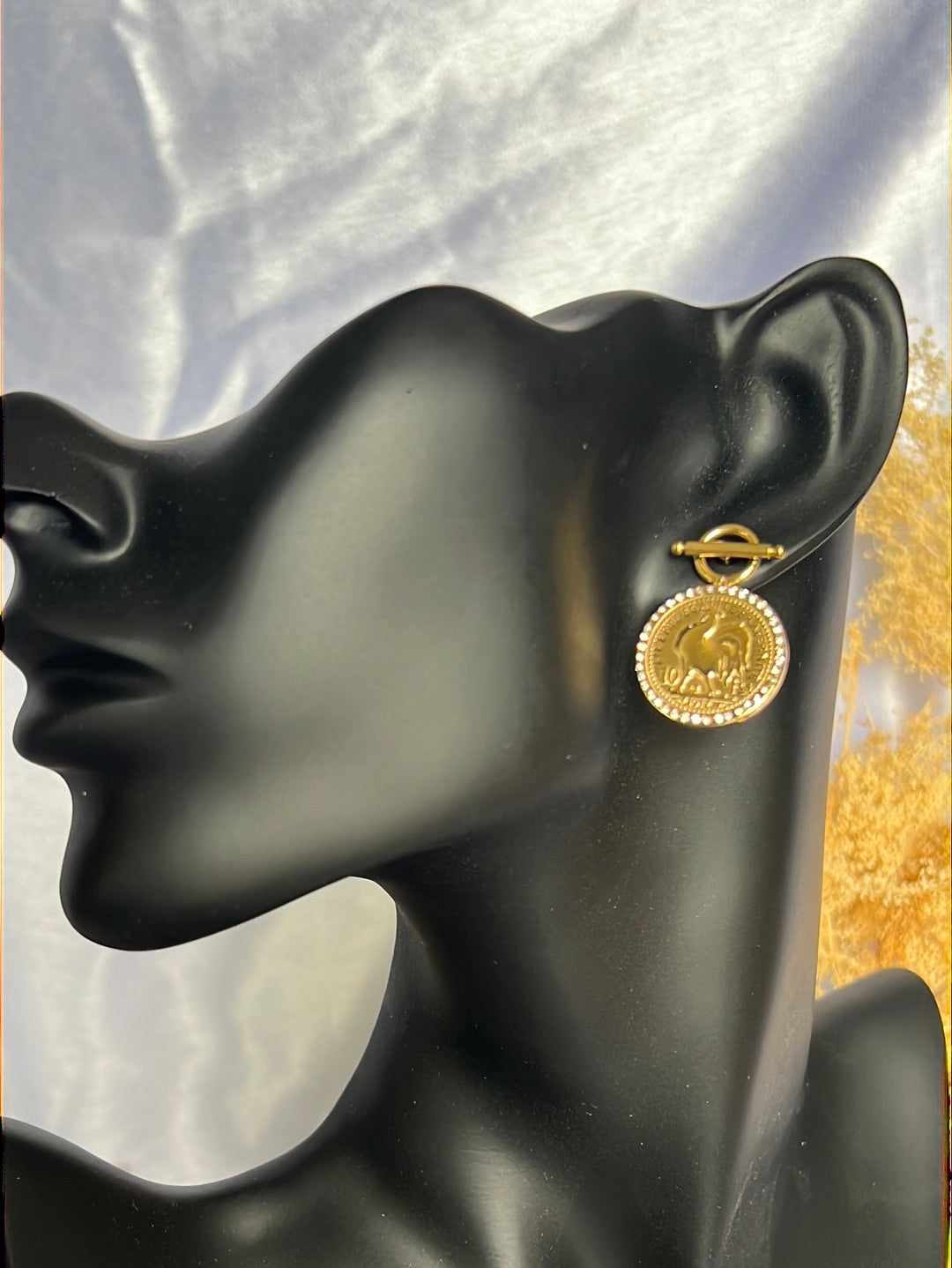 Boucle d’oreille coq faroj en acier inoxydable