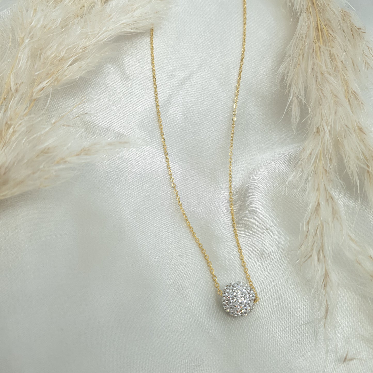 Collier fin en chaîne dorée avec boule argentée DISCO RéussiteActif