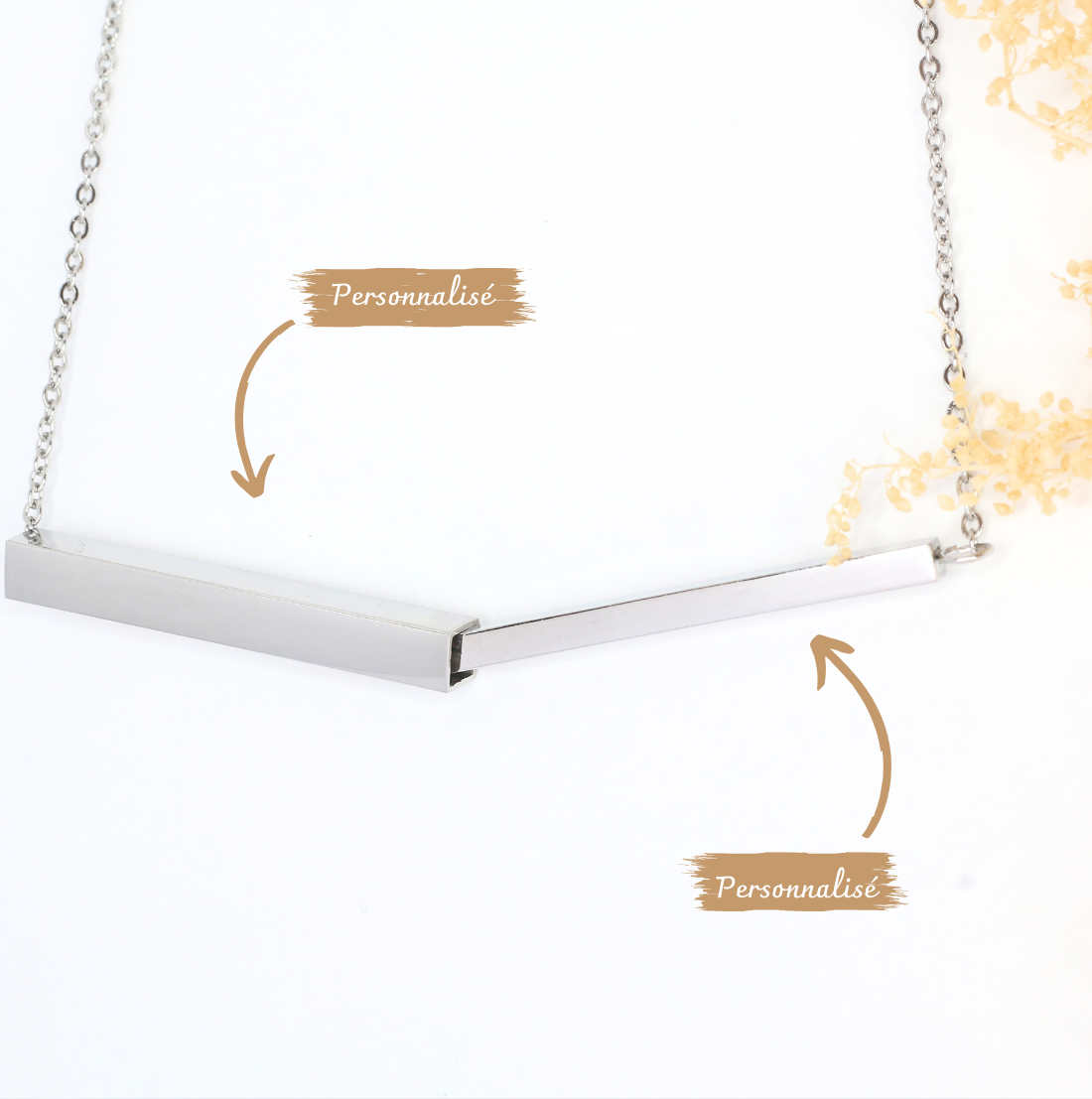 Collier barre personnalisé avec message secret (Copie)