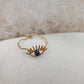 Bague Bohème Ajustable œil Maquillée Bleu - ZAKOUTAA