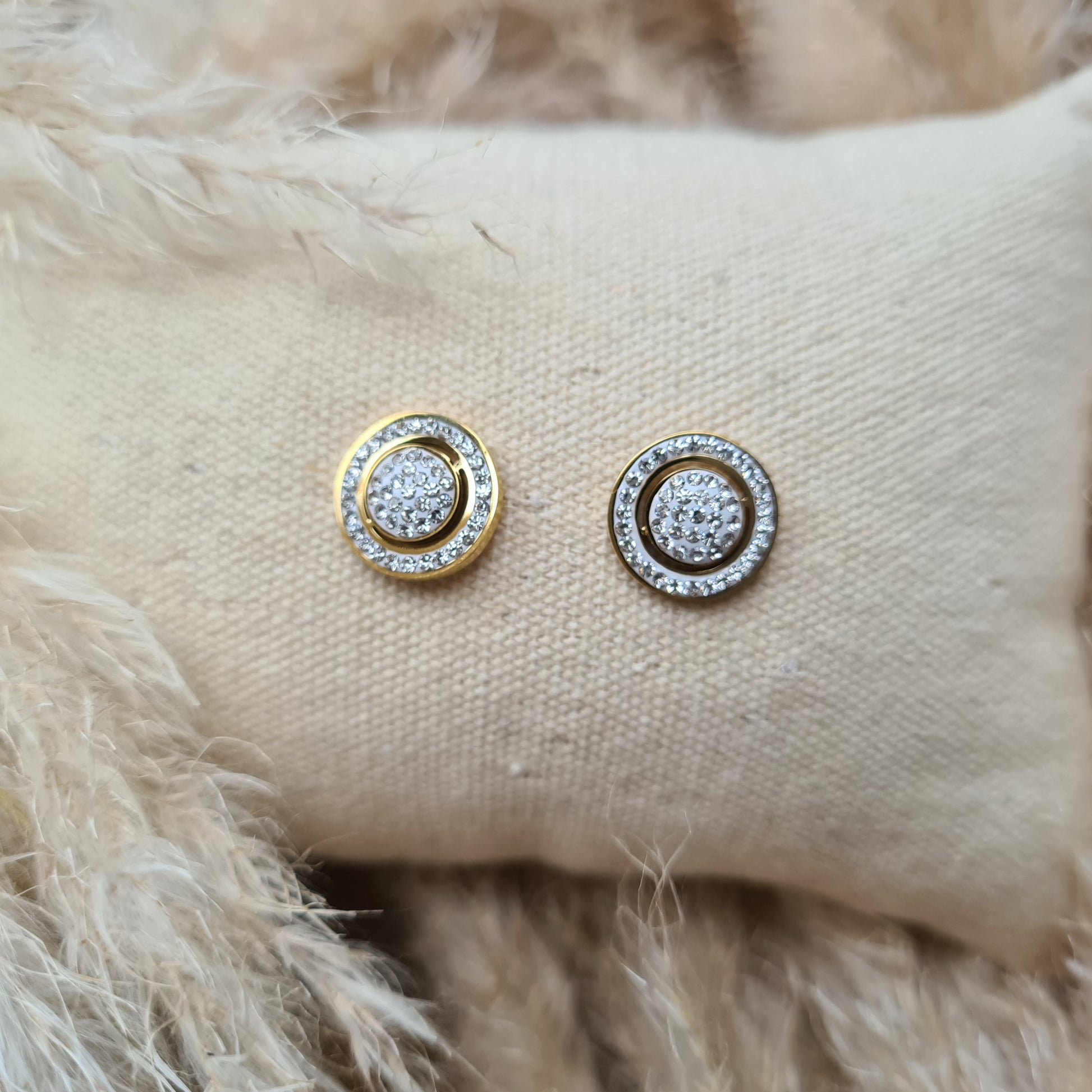 Boucles D'oreilles Ronde Diamante - ZAKOUTAA