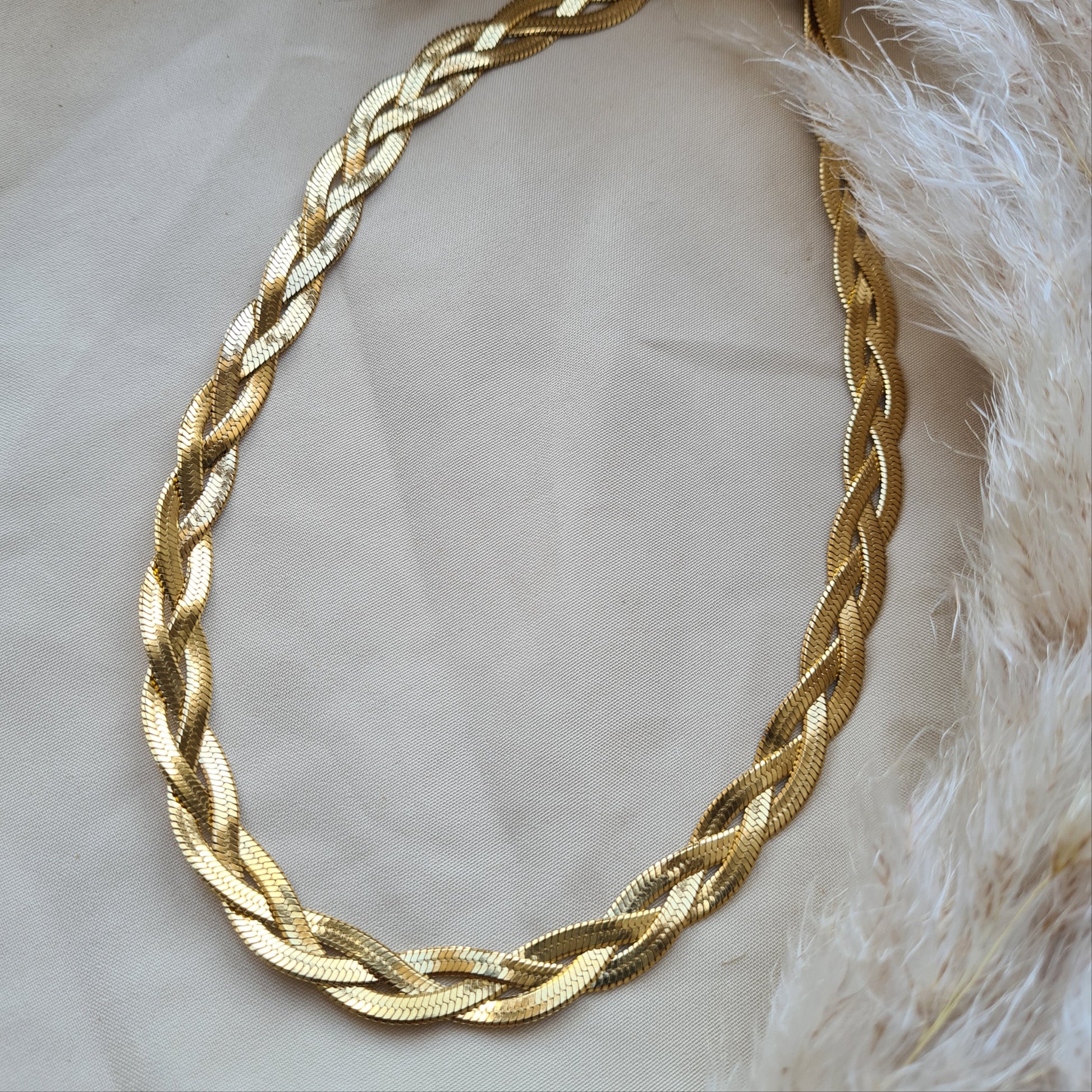 Collier tendance maille tressée - ZAKOUTAA