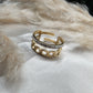Bague double ajustable en forme de chaîne en acier inoxydable