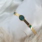 Bracelet bohème avec ses trois pierres verte