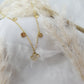 Collier doré et trèfle avec strass en acier inoxydable LUCK - ZAKOUTAA