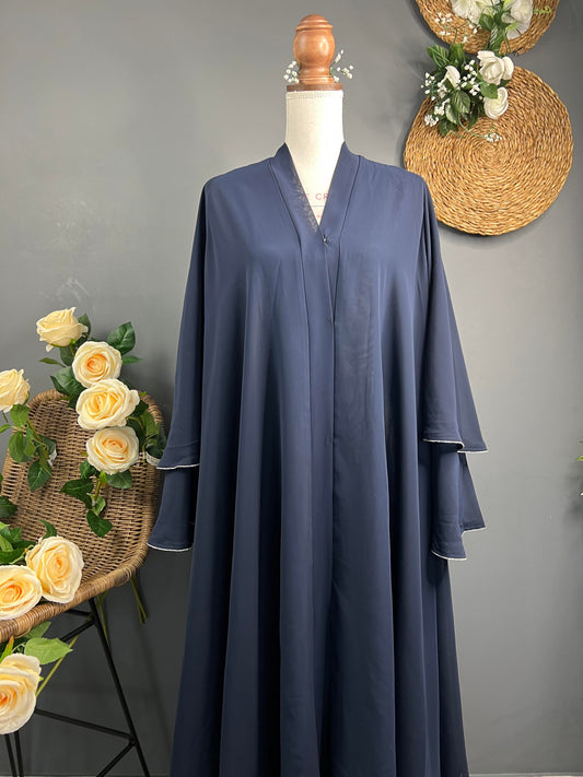 ABAYA FEMME PAPILLON BLEU  NUIT