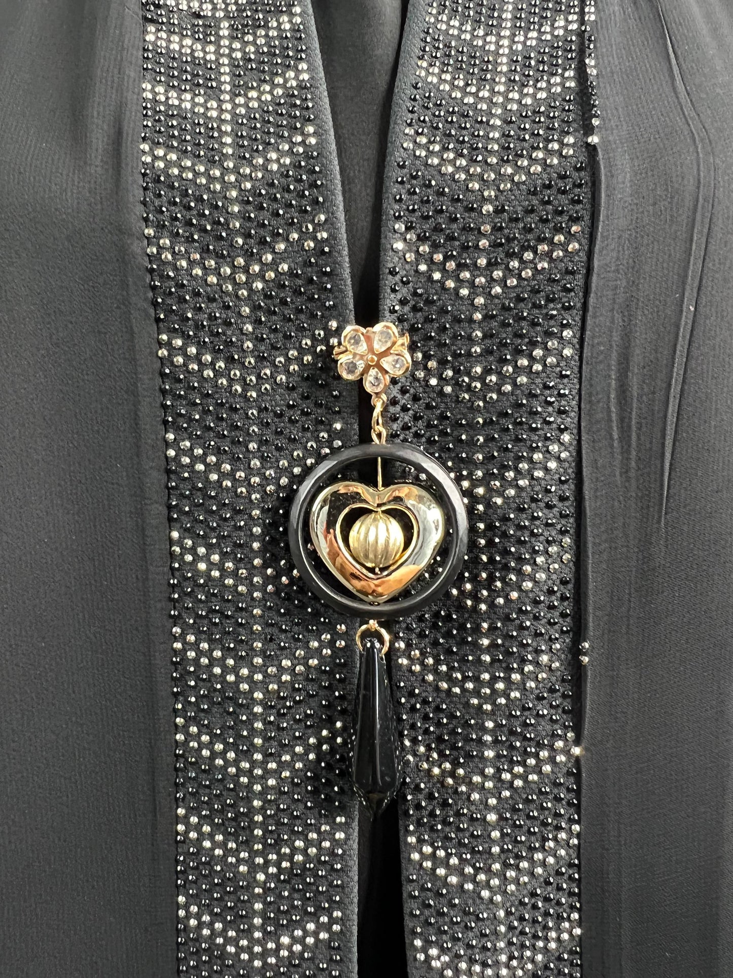 ABAYA FEMME NOIR AVEC STRASS