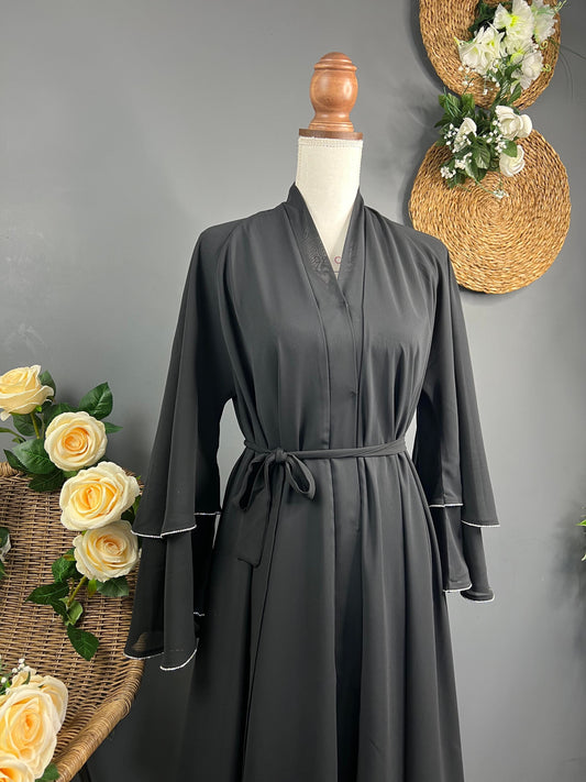 ABAYA FEMME PAPILLON NOIR