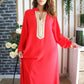 Robe caftan rouge