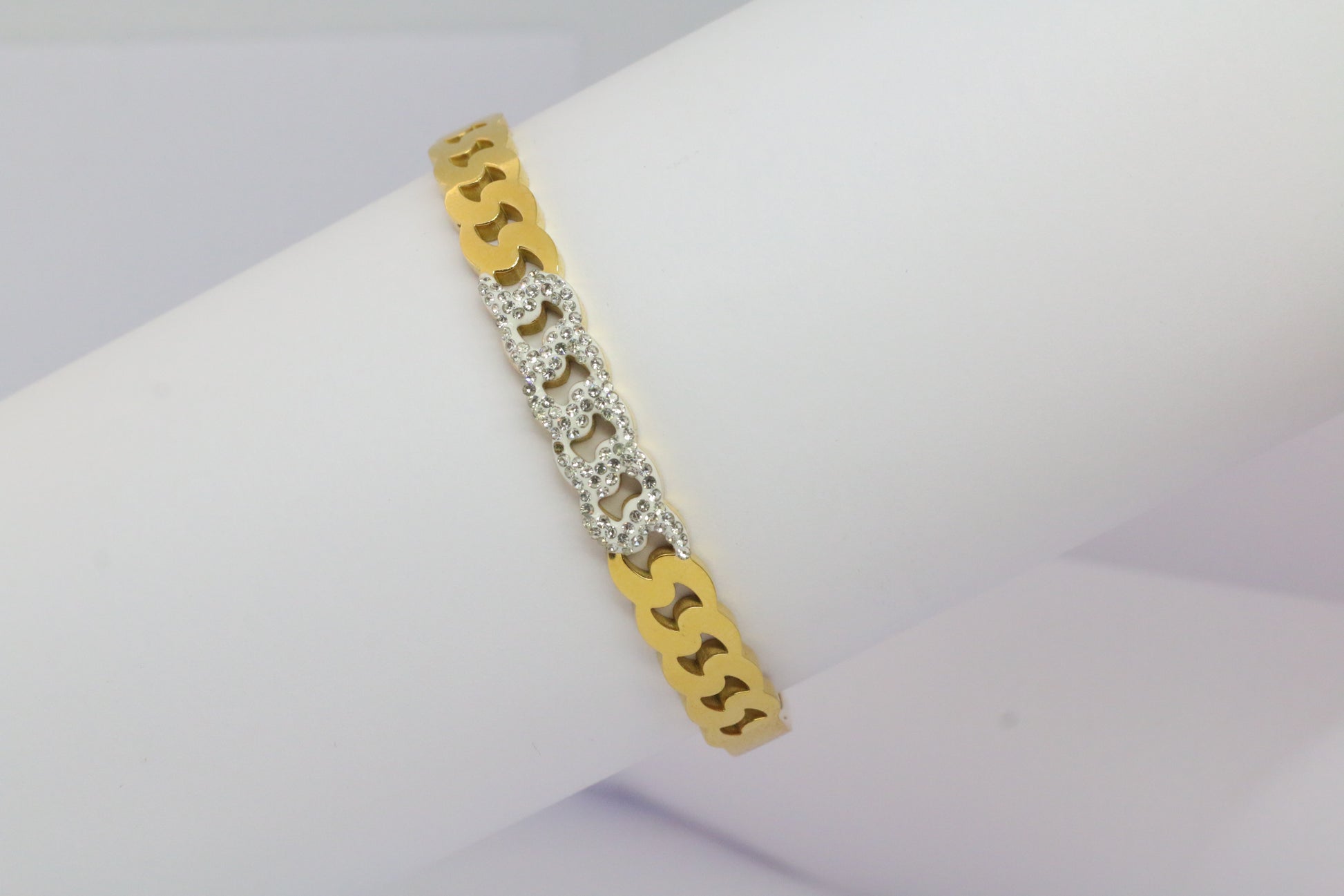 Bracelet Bohème Rigide Tresse et Strass - ZAKOUTAA