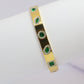Bracelet rigide avec des diamants verre émeraude