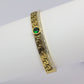 Bracelet rigide diamant vert en acier inoxydable