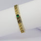 Bracelet rigide diamant vert en acier inoxydable