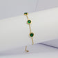 Bracelet  chaîne avec 3 diamant vert
