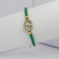 Bracelet cordon cuir vert  6