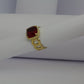 Bague diamant carré rouge