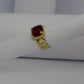 Bague diamant carré rouge