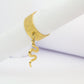Bague dorée élégante et ajustable en forme de serpent en acier inoxydable