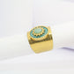 Bague Bohème Ajustable Pierre Turquoise Forme De Soleil - ZAKOUTAA