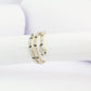 Bague dorée ajustable serpent en trois rangées avec strass argenté en acier inoxydable KAA
