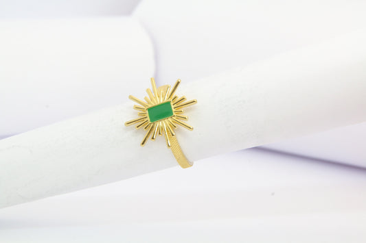 Bague dorée ajustable étoile en acier inoxydable