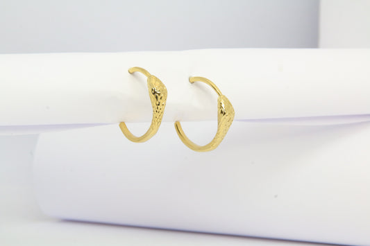 Boucles d'oreilles bohèmes dorées en forme de serpent en créole acier inoxydable