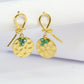Boucles d'oreilles bohème à 3 perle verte