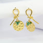 Boucles d'oreilles bohème à 3 perle verte