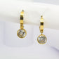 Boucles d'oreilles dorées avec cristaux diamants en acier inoxydable
