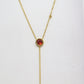 Collier pendant 2 diamant rouge