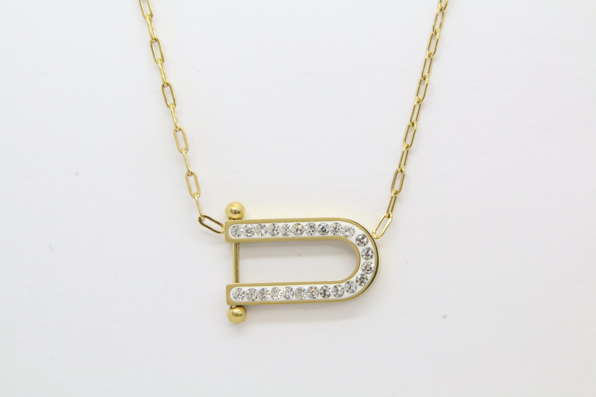 Collier chaîne en acier inoxydable strass - ZAKOUTAA