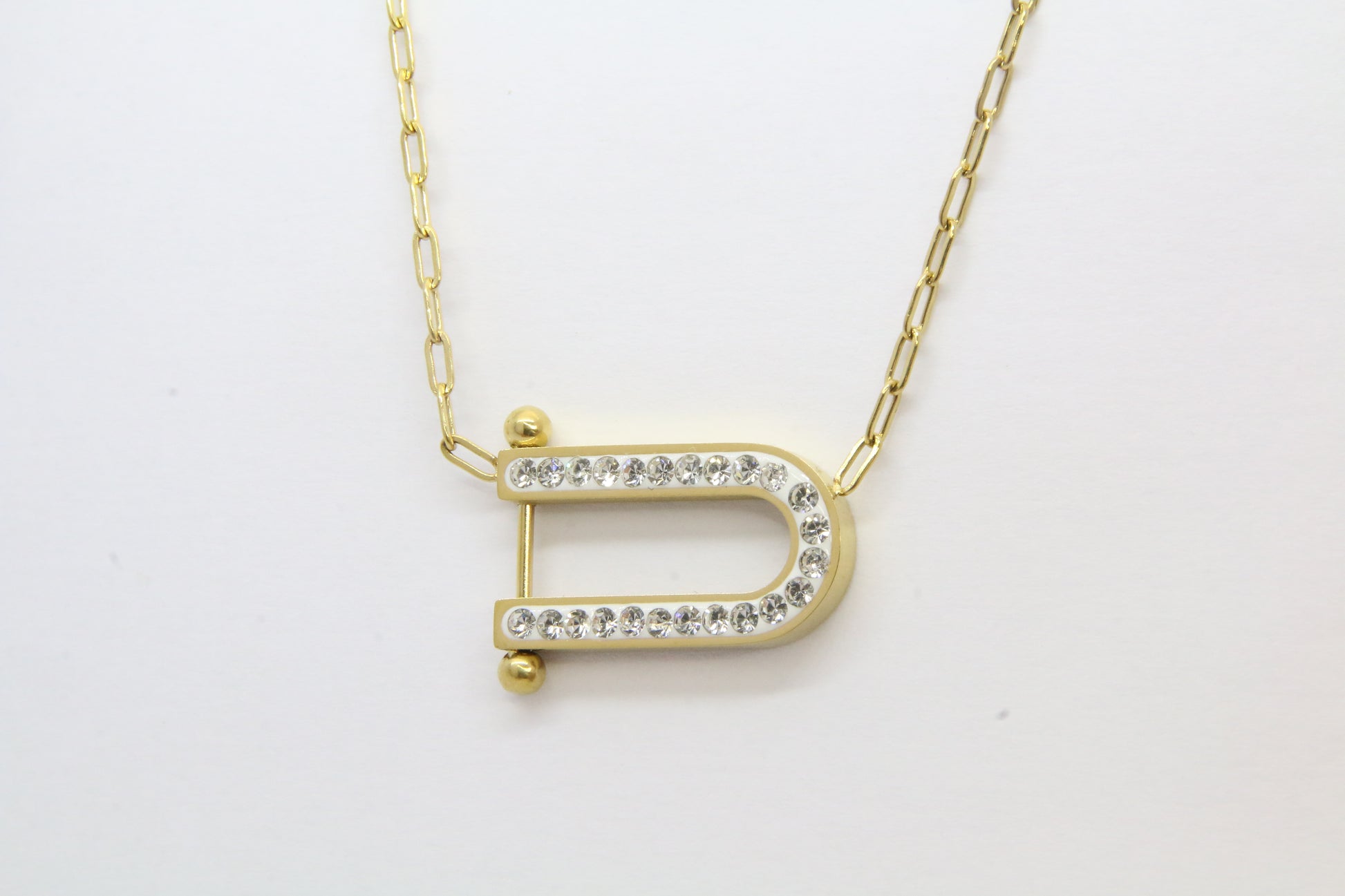 Collier chaîne en acier inoxydable strass - ZAKOUTAA