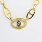 Collier en acier inoxydable œil bleu