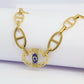 Collier en acier inoxydable œil bleu