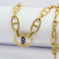 Collier en acier inoxydable œil bleu