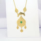 Collier feuille style orientale en acier inoxydable