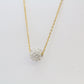 Collier fin en chaîne dorée avec boule argentée DISCO