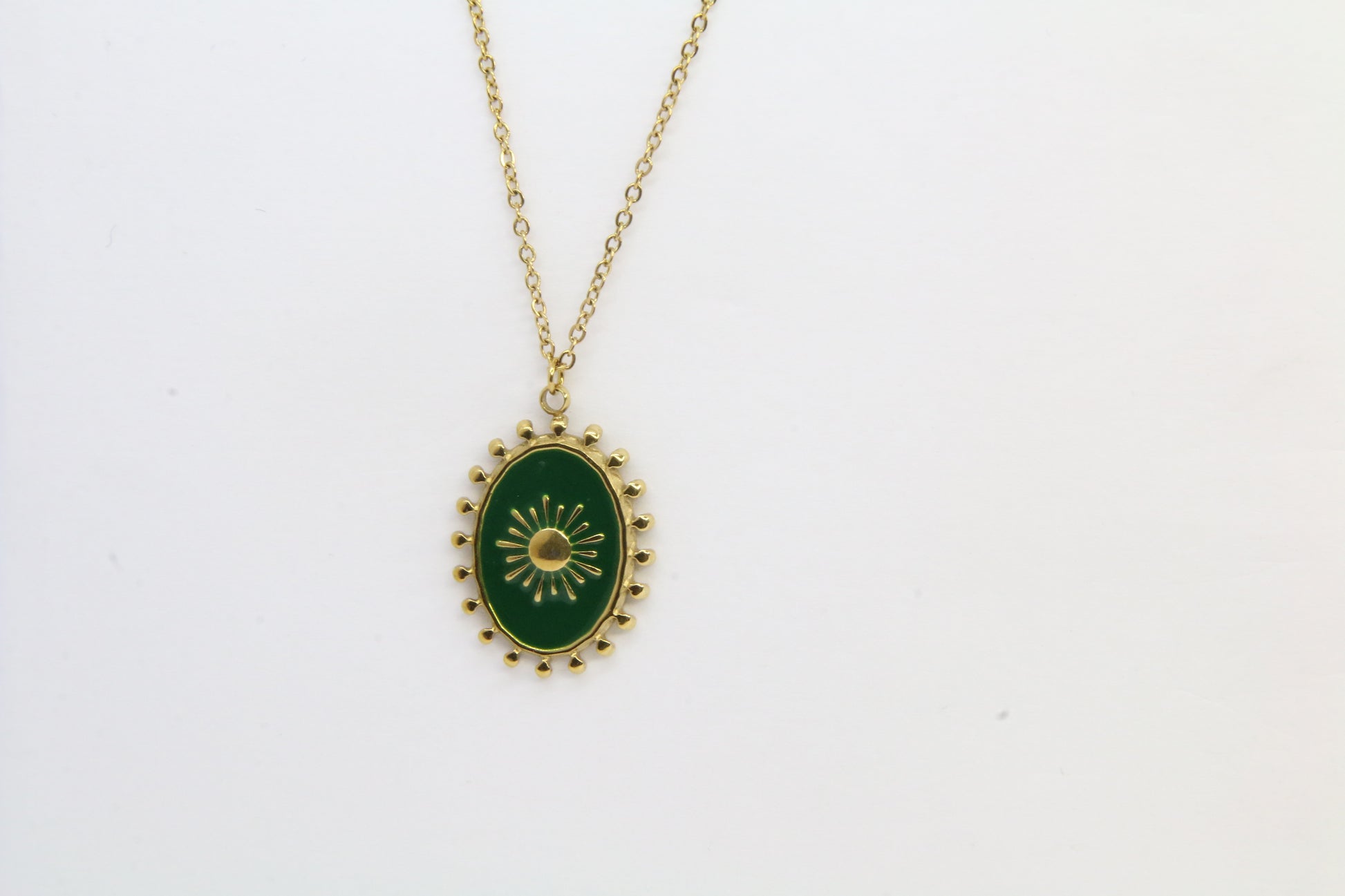 Collier Bohème Pierre Vert Ensoleillé - ZAKOUTAA