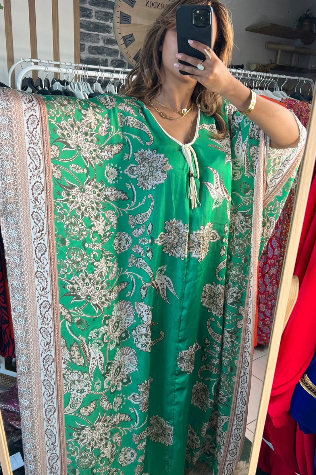 robe longue abaya vert