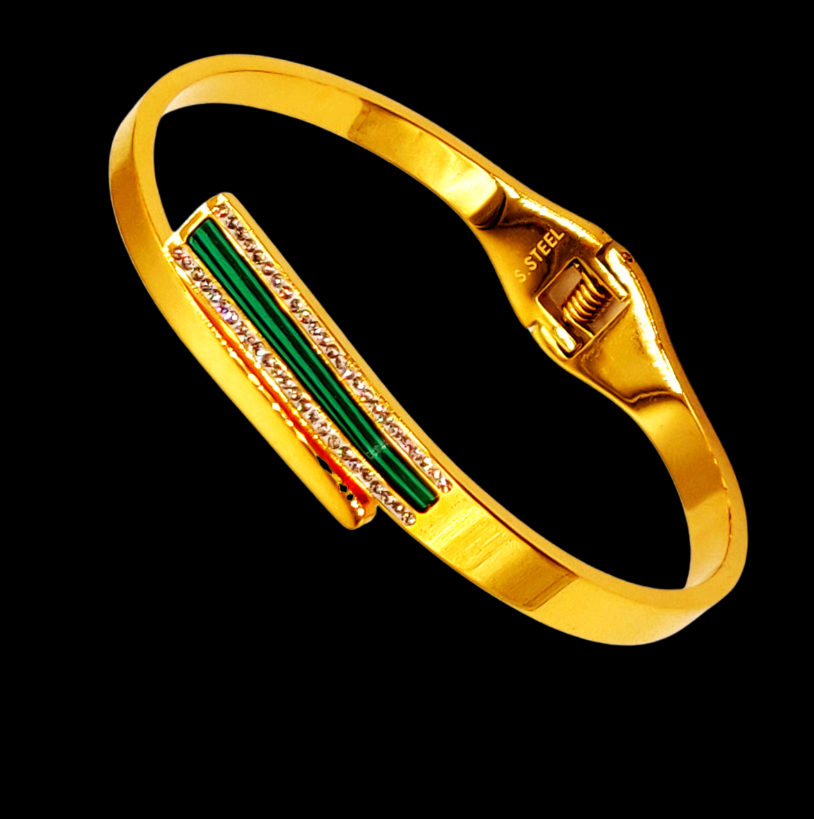 Bracelet rigide avec barre verte