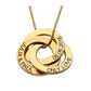 Collier Cercle personnalisé avec 3 Noms - Collier Disque- Collier Bague Russe pour Maman En Acier Inoxydable