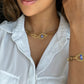 Collier en acier inoxydable œil bleu