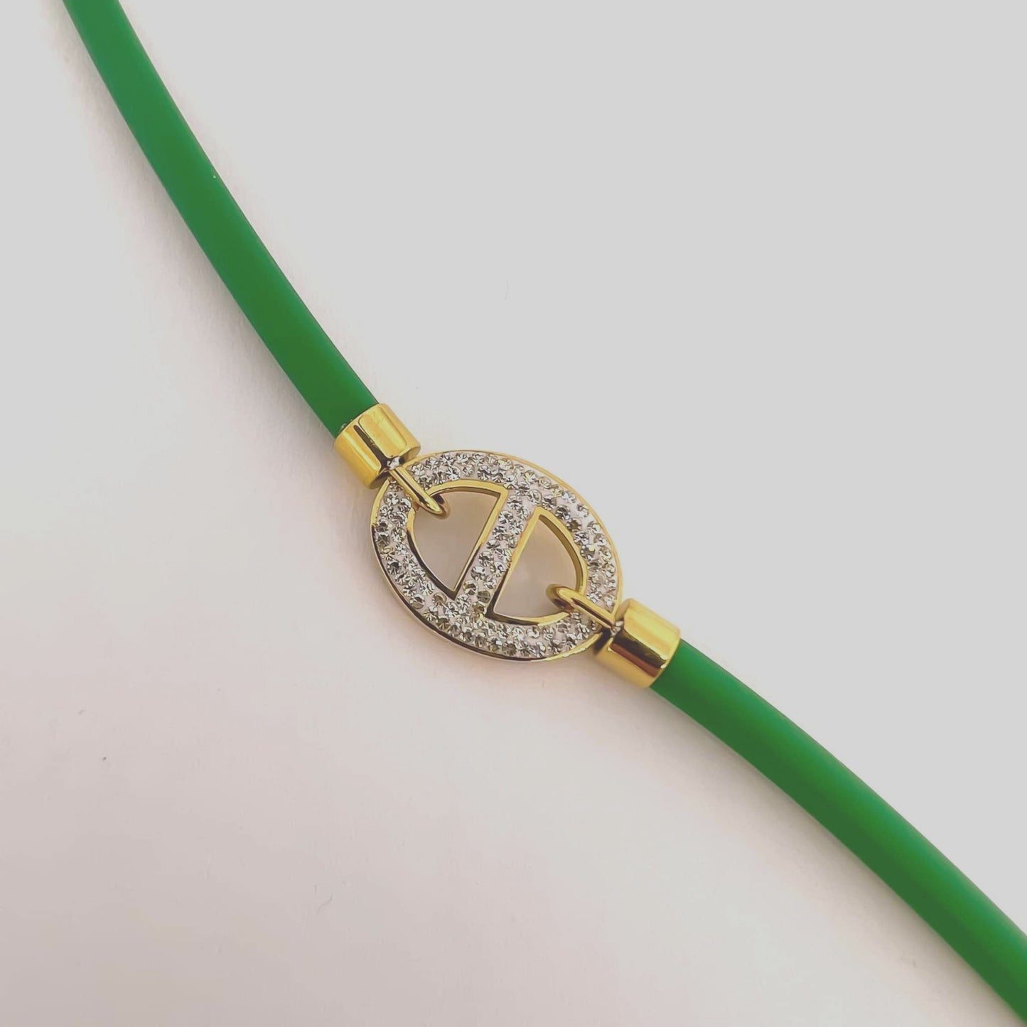 Bracelet cordon cuire vert