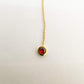 Collier pendant 2 diamant rouge