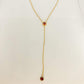 Collier pendant 2 diamant rouge